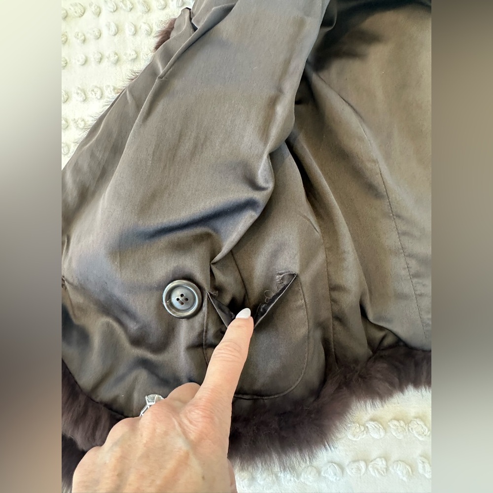 Revolve June Rabbit Fur Reversible Cropped Jacket in Brown - Picture 11 of 13